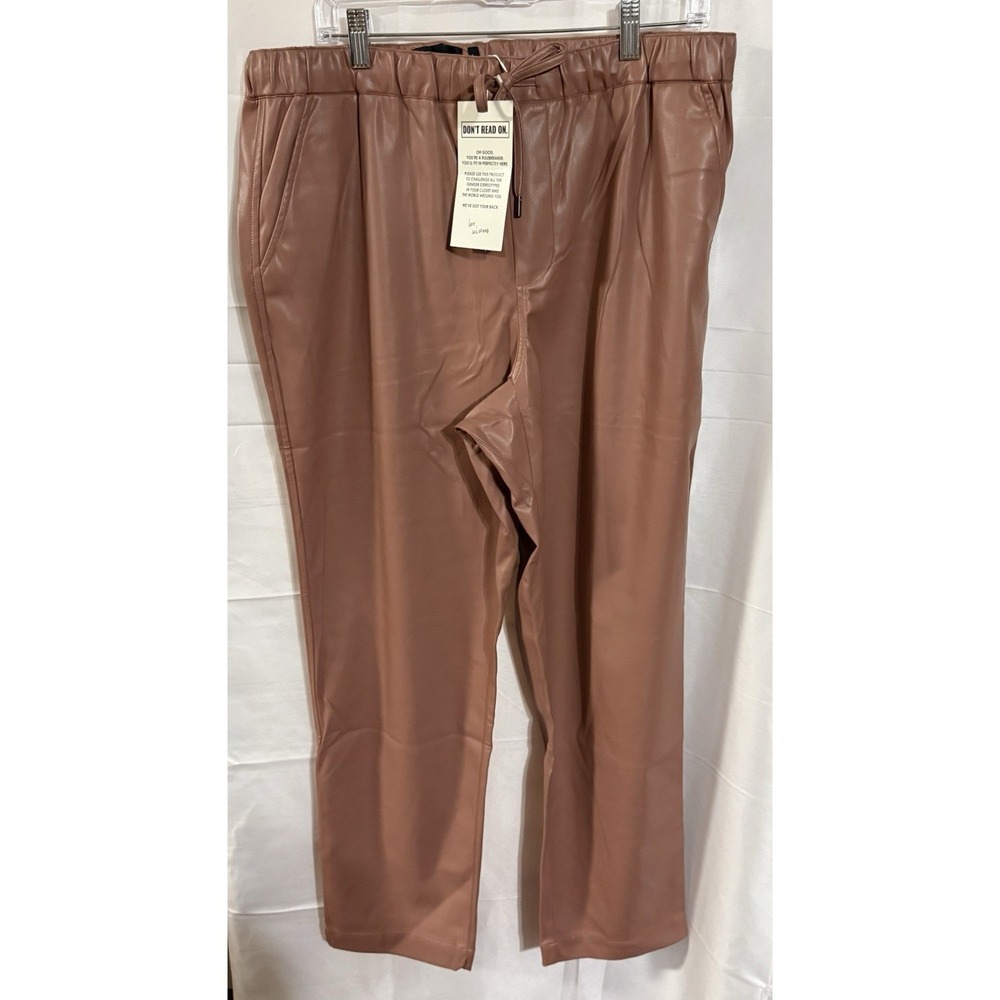 Wildfang "The Empower" Vegan Leather Drawstring Pants – Women's XL